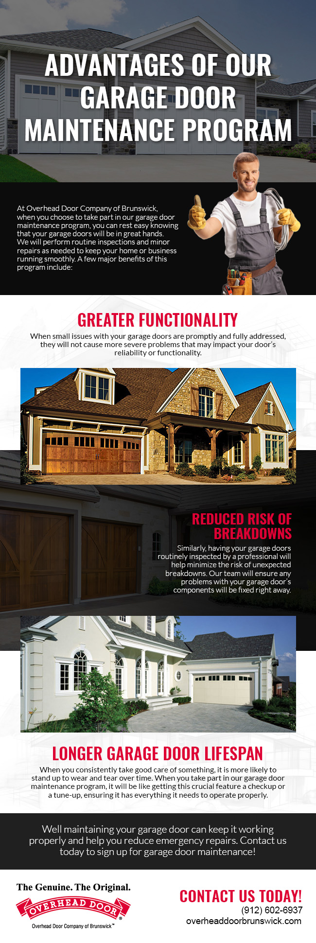 Our garage door maintenance program offers several benefits.